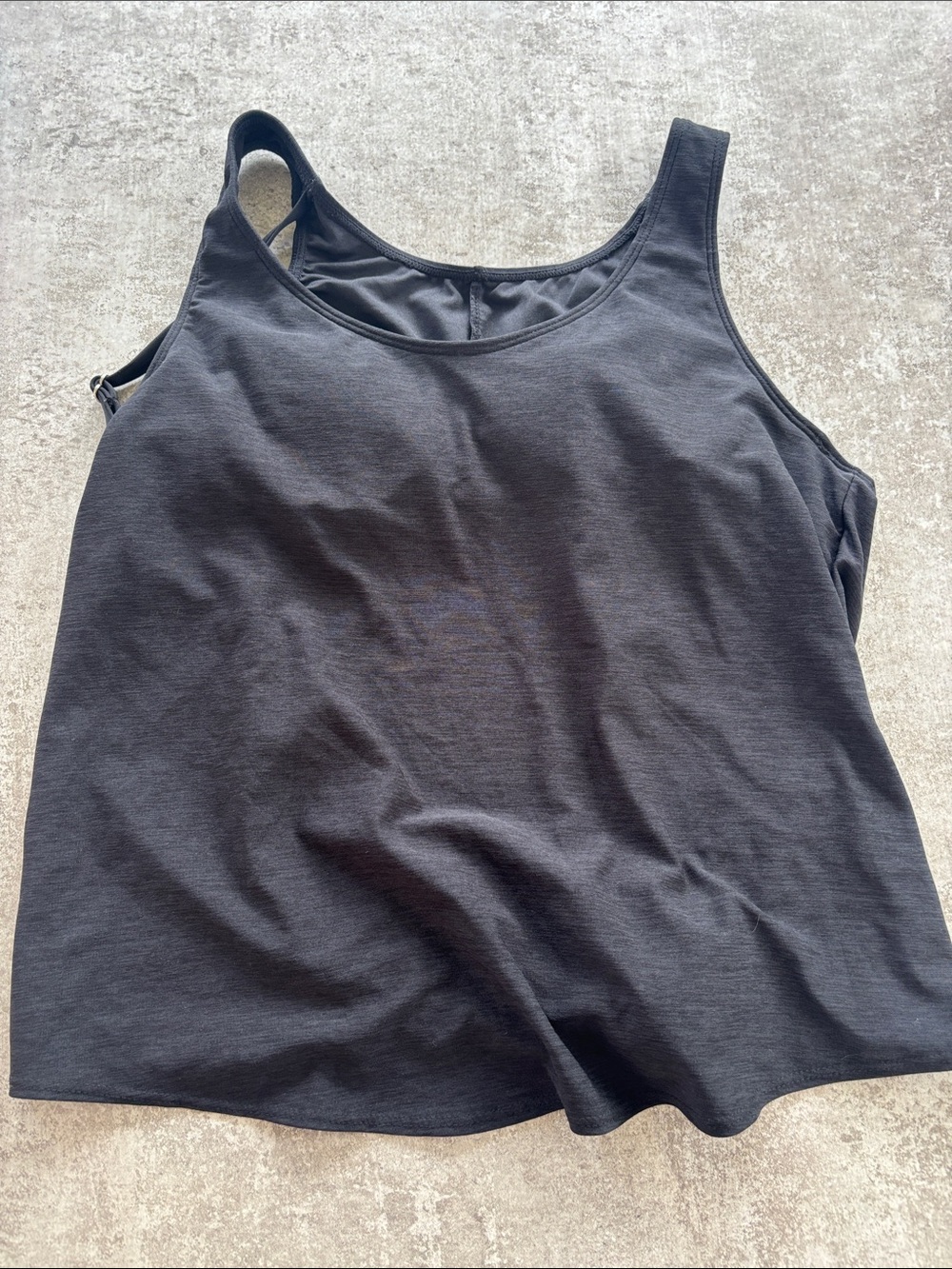 Kona Sol Black Scoop Neck Swim Tank